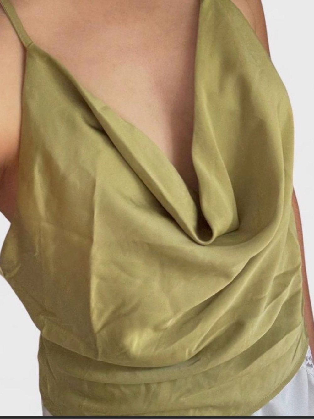 Urban Outfitters Lime Green Halter Cowl Neck Tank